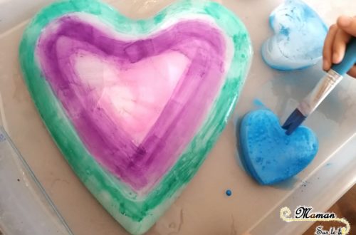 Activité créative et sensorielle Enfants - Peindre des coeurs glacés - glaçons - hiver et froid - amour amitié Saint-Valentin - mslf