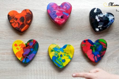 Activité Enfants - Fabriquer des coeurs avec des restes de pastels fondus - Récup - Saint-Valentin - Amour amitié - activité manuelle - maternelle - bricolage DIY - Recyclage - mslf