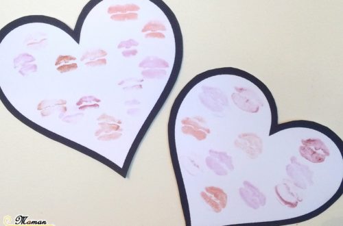 Activité enfants - Coeurs avec du rouge à lèvres - bisous - saint-valentin - Amitié, amour - Activité manuelle arts visuels maternelle - mslf
