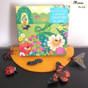 Livre et Puzzles - Le Jardin de Usborne - 3 puzzles de 9 pièces - livre cartonné premier âge insectes et jardin - test et avis - mslf