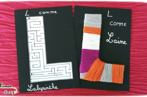 Abécédaire créatif - L comme Labyrinthe et Laine - activité manuelle enfants - dessin - bricolage carton - apprentissage lettres alphabet - maternelle - mslf