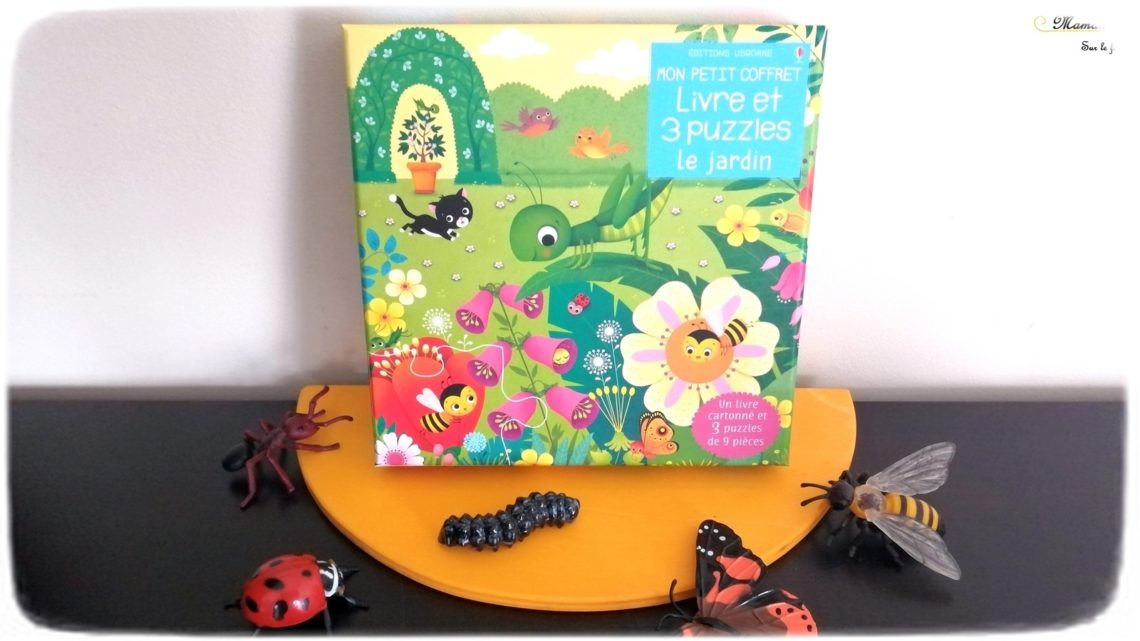 Livre et Puzzles - Le Jardin de Usborne - 3 puzzles de 9 pièces - livre cartonné premier âge insectes et jardin - test et avis - mslf