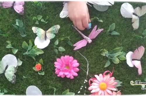 Invitation à créer et jouer printanière - printemps fleurs et insectes - fausse pelouse - jardin - mandala - activité enfants - mslf