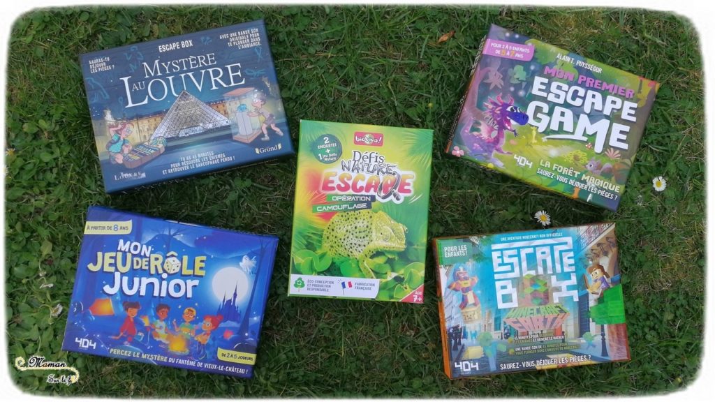 Sélection escape game box et jeux de rôle enfants - Bioviva Grund et 404 Editions - Junior - Louvre - Minecraft - Jeu de société - mslf