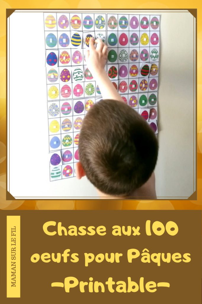 Activité enfants - jeu de pâques diy fait maison - Chasse aux 100 oeufs géante - printable gratuit - à imprimer gratuitement - jeu évolutif - mslf