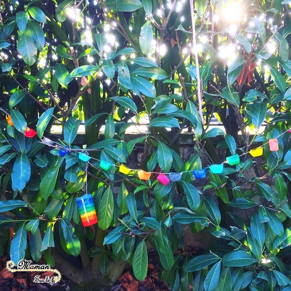 Activité enfants - guirlande et suspension extérieure de glaçons arc-en-ciel - couleurs et mélange - sensoriel - décoration jardin - mslf