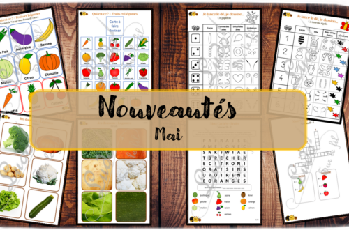 Nouveautés de mai - Boutique en ligne Ludo sur le fil - fichiers jeux pdf - fruits légumes - printemps - mslf