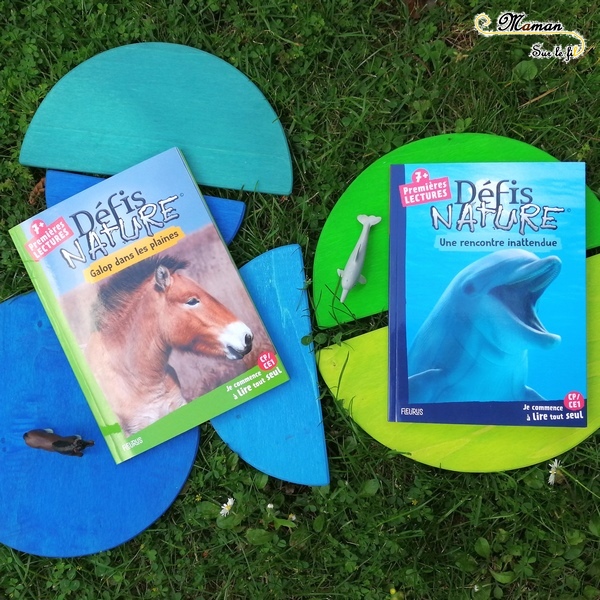 Test et avis livre enfants - Défis Nature - Cheval - Dauphins - Bioviva et Fleurus - Romans Premières lectures - cp - ce1 - Jeux et compréhension - littérature enfant - mslf