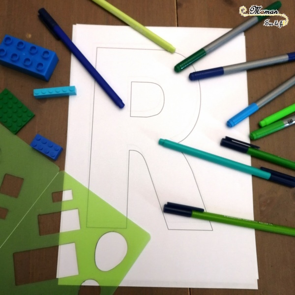 Abécédaire créatif - R comme Rectangles, Rébus et Route - activité manuelle enfants - dessin, peinture, gommettes, formes - apprentissage lettres alphabet - maternelle - mslf