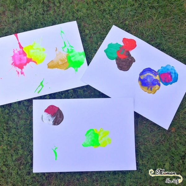 Activité Enfants - Glaces et Peinture au marteau - Dessin Graphisme Cornet - Eclaboussures - Art visuel Maternelle - Activité créative été - mslf