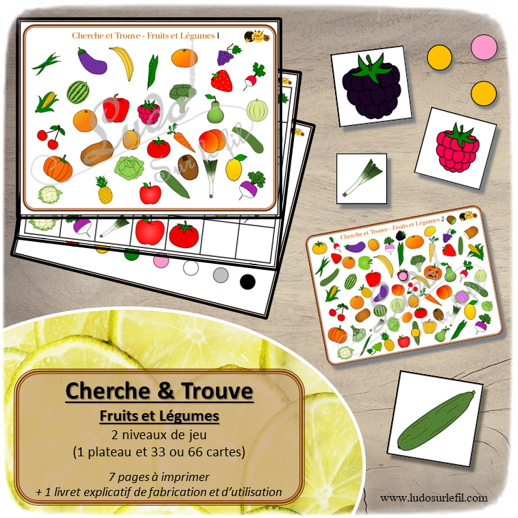 Memory de fruits et légumes à imprimer