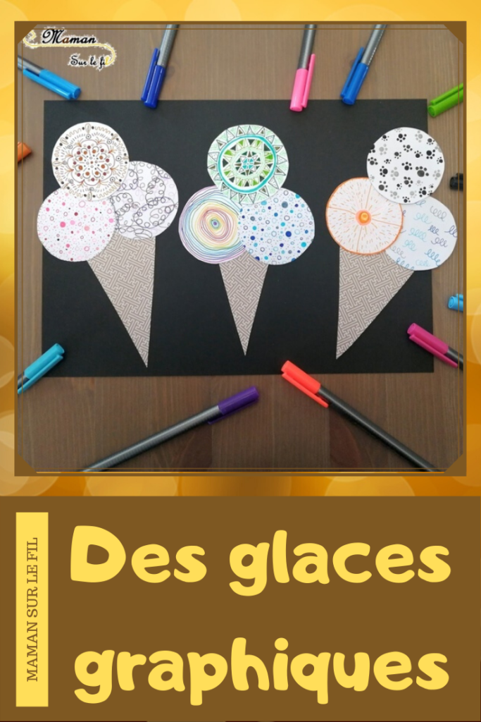 Activité Enfants - Glaces graphiques - Dessin Graphisme Cornet - Art visuel Maternelle - Activité créative été - mslf