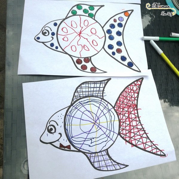 Créer un poisson avec un CD - Récup' - Dessin, graphisme, coloriage - gommettes - activité créative enfants - arts visuels maternelle - Eté avril - mer - mslf