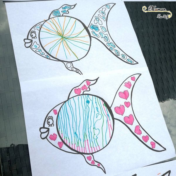 Créer un poisson avec un CD - Récup' - Dessin, graphisme, coloriage - gommettes - activité créative enfants - arts visuels maternelle - Eté avril - mer - mslf