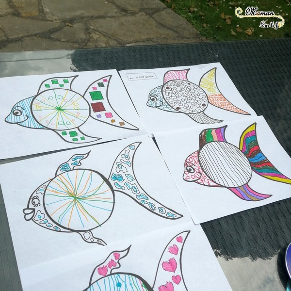 Créer un poisson avec un CD - Récup' - Dessin, graphisme, coloriage - gommettes - activité créative enfants - arts visuels maternelle - Eté avril - mer - mslf
