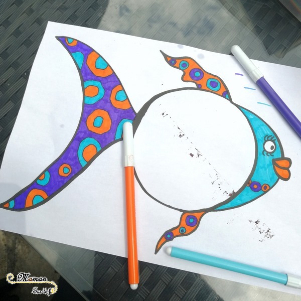 Créer un poisson avec un CD - Récup' - Dessin, graphisme, coloriage - gommettes - activité créative enfants - arts visuels maternelle - Eté avril - mer - mslf