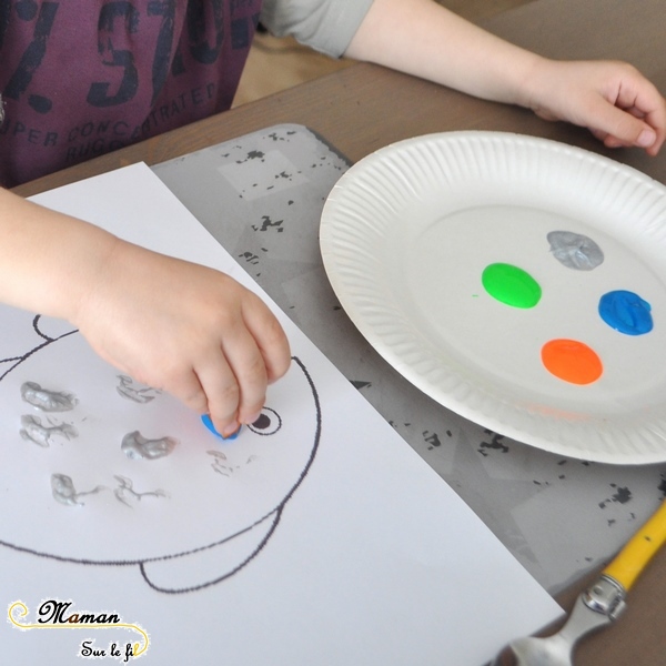 Activité Enfants été et premier avril - Peindre Poisson avec une carotte - Écailles et vagues - Art visuel et peinture - Maternelle - Activité créative - mslf