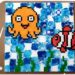 Créer un tableau de la mer en pixel art - Animaux marins, poissons, pieuvre, algues - Peinture mosaïque à l'éponge - Activité créative enfants été - Arts Visuels activité enfants - mslf