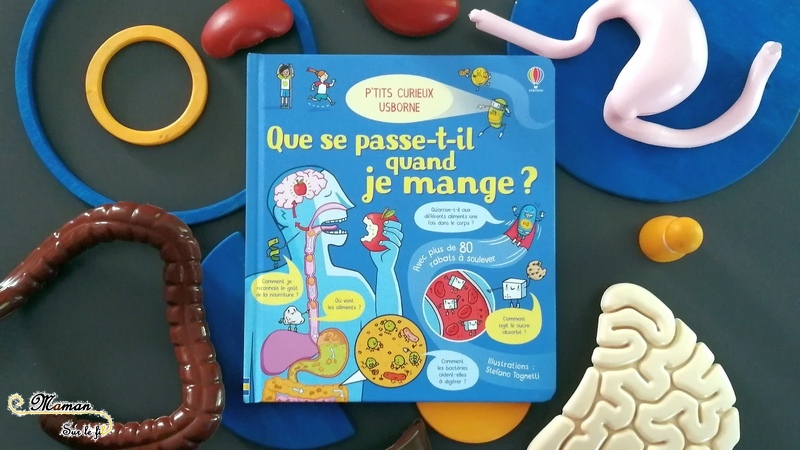 Test et avis livre enfants - P'tits Curieux Que se passe-t-il quand je mange Usborne - Digestion - Livre à rabats - fenêtres - Corps humain alimentation - littérature enfant - mslf