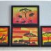 Créer des tableaux de la savane au soleil couchant en 3 façons - Utilisation de différentes techniques : découpage, collage - peinture en stick - peinture éponge couleurs et dégradé - Ombre animaux, arbre, femme - arts visuels maternelle - activité créative enfants - mslf