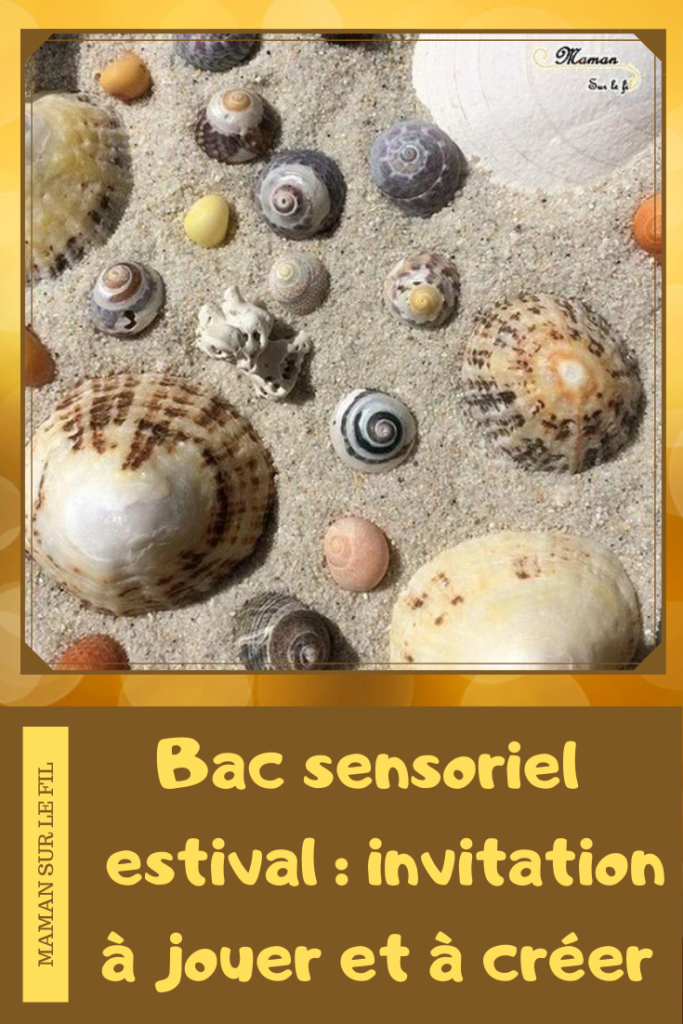 Bac sensoriel Sable et Coquillages - Invitation à jouer et créer été - Plage mer - Activité créative enfants - mslf