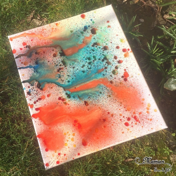 Activité créative extérieure enfants - technique de peinture rigolote - Peinture avec un vaporisateur, peindre avec un spray - Arts visuels - jardin et couleurs - maternelle - mslf