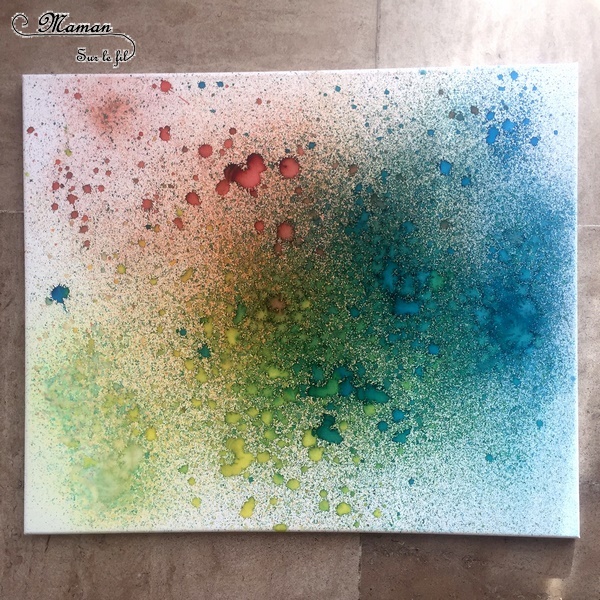 Activité créative extérieure enfants - technique de peinture rigolote - Peinture avec un vaporisateur, peindre avec un spray - Arts visuels - jardin et couleurs - maternelle - mslf