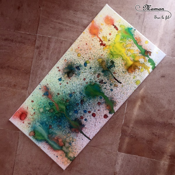 Activité créative extérieure enfants - technique de peinture rigolote - Peinture avec un vaporisateur, peindre avec un spray - Arts visuels - jardin et couleurs - maternelle - mslf