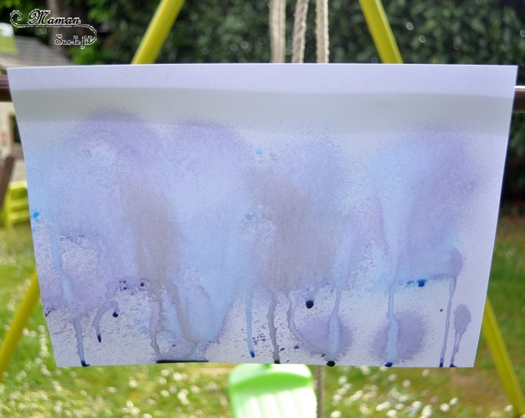 Activité créative extérieure enfants - technique de peinture rigolote - Peinture avec un vaporisateur, peindre avec un spray - Arts visuels - jardin et couleurs - maternelle - mslf