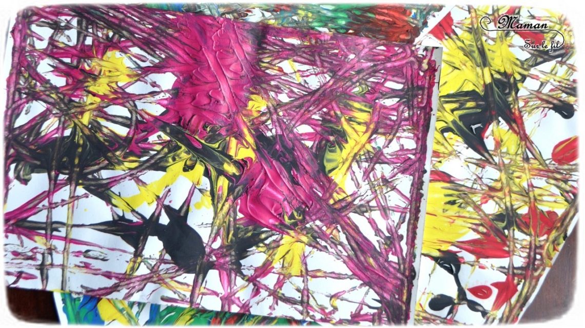 Activité créative enfants - technique de peinture rigolote - Peinture aux billes - Arts visuels - Feu d'artifice et mélange de couleurs - maternelle - mslf