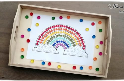 Créer un arc-en-ciel éphémère avec des boutons - Météo, ciel et couleur - Motricité fine et précision - Activité créative enfants - Arts Visuels activité enfants - mslf