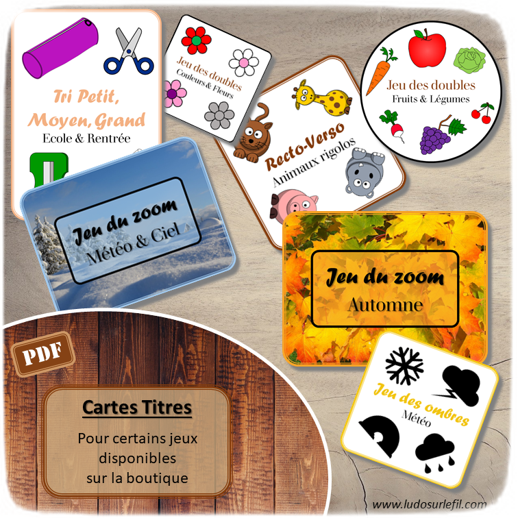 Nouveautés de septembre - Boutique en ligne Ludo sur le fil - fichiers jeux pdf à imprimer - Ecole, rentrée, animaux rigolos, météo et ciel, automne et halloween - mslf