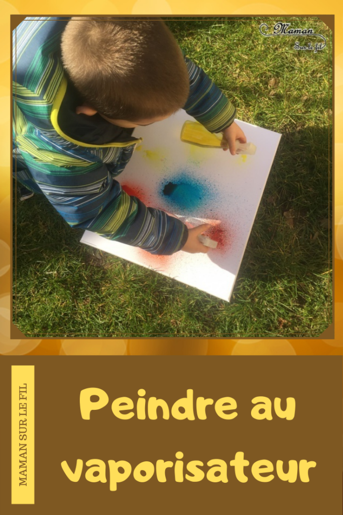 Activité créative extérieure enfants - technique de peinture rigolote - Peinture avec un vaporisateur, peindre avec un spray - Arts visuels - jardin et couleurs - maternelle - mslf