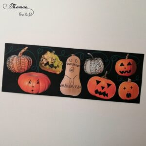 Activité créative enfants - Décorer des photos de citrouilles - Travailler le graphisme et le dessin - Découpage - Guirlande entre Automne et Halloween - Arts visuels - maternelle - mslf