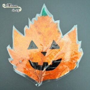 Créer des fantômes et citrouilles d'Halloween avec des feuilles mortes - Peinture et dessin - Activité créative enfants - Automne et Halloween - Récup et Nature - Décoration Halloween - Arts visuels - maternelle - mslf