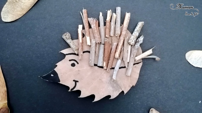 Land Art d'automne - Art éphémère avec des feuilles mortes, des samares, des rondins de bois, des batons - Lion, hérisson, soleil, étoile - activité créative enfants - Arts visuels et créativité maternelle - mslf