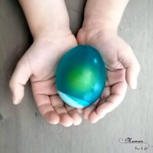 Activité et expérience enfants - créer un oeuf bleu ou coloré rebondissant - rigolo - sciences - vinaigre et patience - mslf