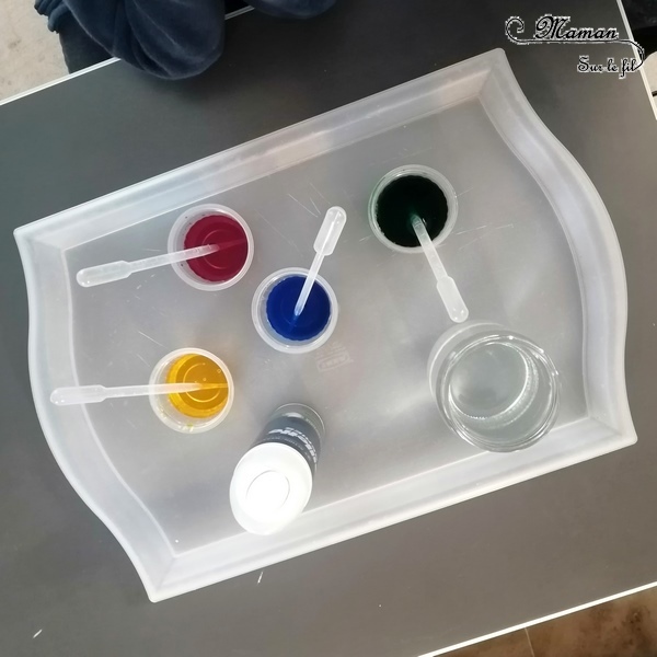 Activité et expérience créative enfants - créer une pluie multicolore dans un verre - 2 techniques - Sciences - Pluie multicolore, météo et automne - maternelle et élémentaire - Mousse à raser et huile - mslf