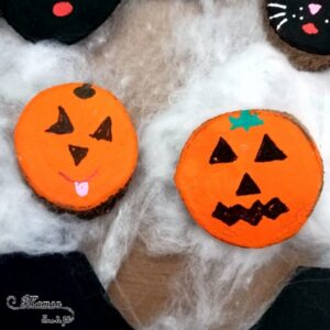 Nos rondins de bois d'Halloween - Créer des citrouilles, des fantômes, des chauve-souris, des araignées, des Frankenstein et des chats noirs en rondin de bois et peinture - Bricolage et DIY - Activité manuelle et créative enfants - Automne et Halloween - Récup et Nature - Décoration Halloween - Arts visuels - maternelle - mslf