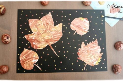 Activité créative enfants - technique de peinture rigolote - Feuilles d'automne Peinture aux marrons - Coton-tige et pointillisme - Arts visuels automne et maternelle - mslf