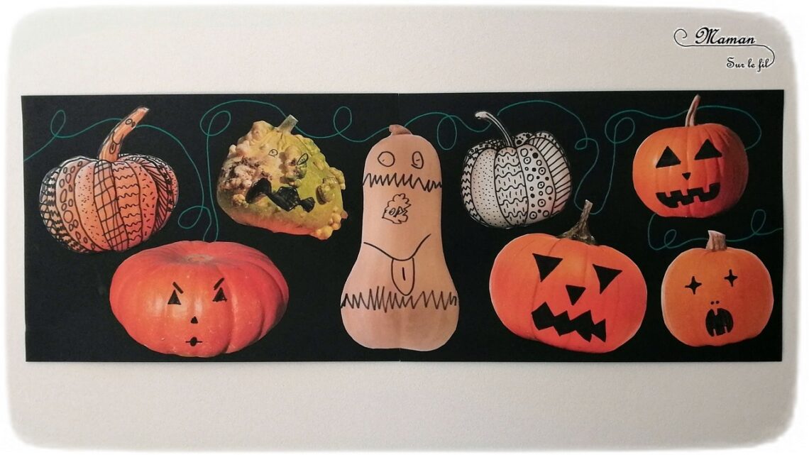 Activité créative enfants - Décorer des photos de citrouilles - Travailler le graphisme et le dessin - Découpage - Guirlande entre Automne et Halloween - Arts visuels - maternelle - mslf