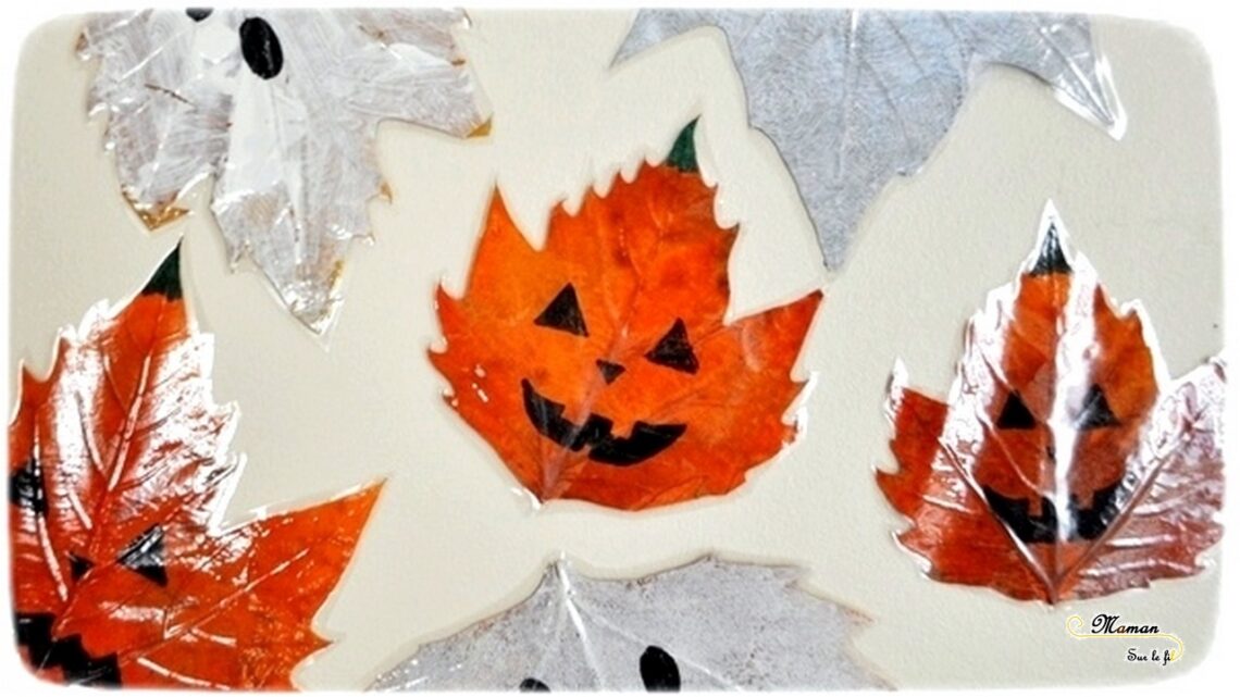 Créer des fantômes et citrouilles d'Halloween avec des feuilles mortes - Peinture et dessin - Activité créative enfants - Automne et Halloween - Récup et Nature - Décoration Halloween - Arts visuels - maternelle - mslf