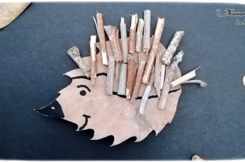 Land Art d'automne - Art éphémère avec des feuilles mortes, des samares, des rondins de bois, des batons - Lion, hérisson, soleil, étoile - activité créative enfants - Arts visuels et créativité maternelle - mslf