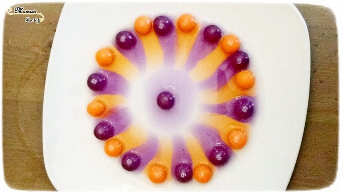 Créer des mandalas avec des skittles - Activité et expérience créative enfants - Eau + bonbons : formes et couleurs - Sciences - Arts visuels et créativité mslf