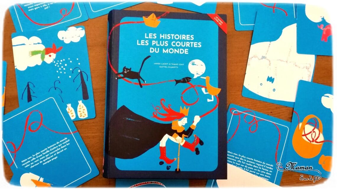 Livre Jeu enfants - Les histoires les plus courtes du monde des éditions Helvetiq - Cartes Ilustrations et textes à associer - Langage, imagination, lecture - avis et test - mslf