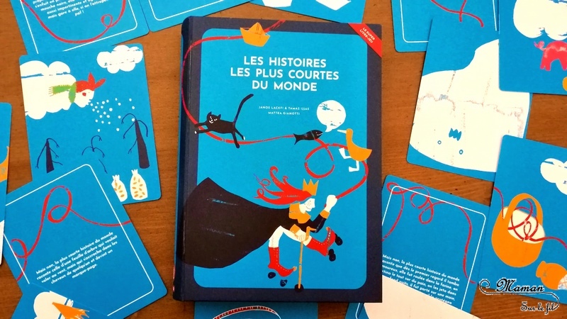 Livre Jeu enfants - Les histoires les plus courtes du monde des éditions Helvetiq - Cartes Ilustrations et textes à associer - Langage, imagination, lecture - avis et test - mslf