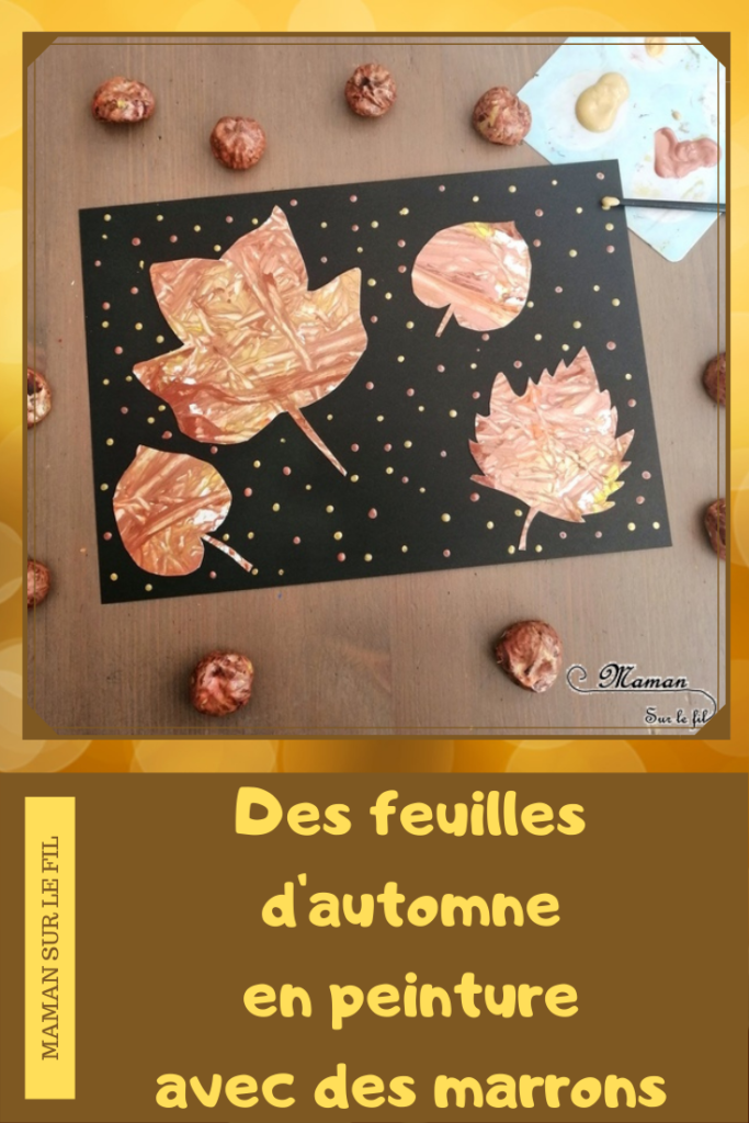 Activité créative enfants - technique de peinture rigolote - Feuilles d'automne Peinture aux marrons - Coton-tige et pointillisme - Arts visuels automne et maternelle - mslf