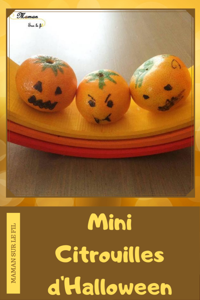 Activité créative enfants - fabriquer des mini citrouilles d'Halloween avec des clémentines - dessin - Récup - Décoration Halloween - Arts visuels - maternelle - mslf