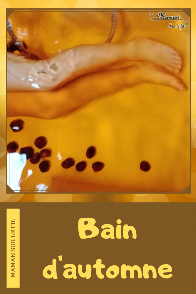Activité enfants - bain sensoriel sur le thème de l'automne -coloré en orange et avec des marrons - imagination, jeux, motricite fine - mslf