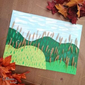 Activité enfant - Paysage avec collines et forêt - arbres automne avec nature - Land art - Peinture, découpage et collage papier - dessin et graphisme - Récup - créative et manuelle - Arts visuels maternelle - mslf